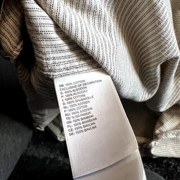 The North Face Men's Short Sleeve Button-Up Shirt Beige Stripe Medium Casual - Picture 6 of 8